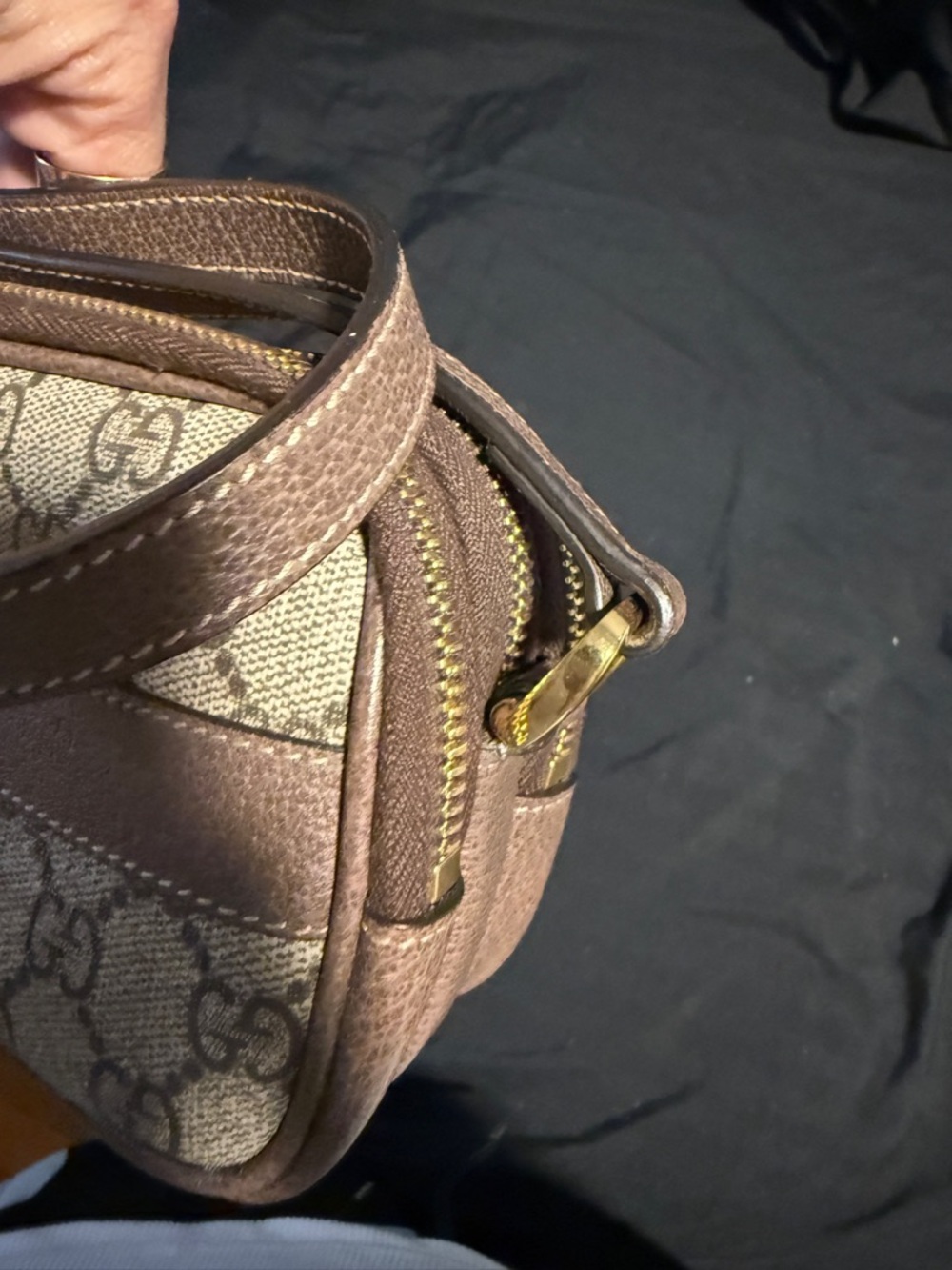 Gucci Ophidia Beige GG Supreme triple zipper Canvas Crossbody - Picture 14 of 15